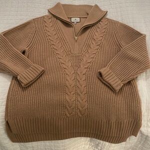 Tuckernuck camel quarter zip Estella sweater